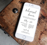 Digital Rehearsal Dinner Invitation | Modern Minimalist Wedding Rehearsal Evite
