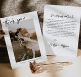 Photo Thank You Card Editable Template | Minimalist Wedding Thank You Card