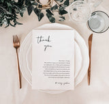 Minimalist Thank You Letter | Wedding Napkin Note