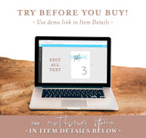 Minimalist Wedding Table Number Template | Modern Wedding Table Number