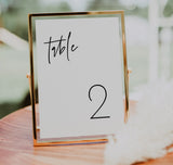 Minimalist Wedding Table Number Template | Modern Wedding Table Number
