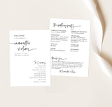 Minimalist Wedding Program Template | Printable Order of Service