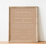 Certificate of Marriage Template | Minimalist Wedding Certificate