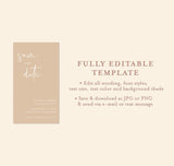 Modern Beige Save the Date Text Invite | Minimalist Save the Date Evite