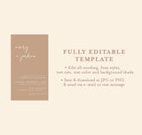 Minimalist Wedding Evite Template | Modern Beige Wedding Invite