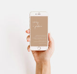 Minimalist Wedding Evite Template | Modern Beige Wedding Invite