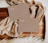 Minimalist RSVP Card | Modern Beige Wedding Response Card