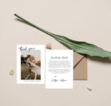 Photo Thank You Card Editable Template | Minimalist Wedding Thank You Card