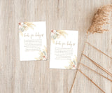 Pampas Grass Books for Baby Card | Book Request Insert Template