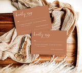 Burnt Orange Minimalist RSVP Card | Modern Wedding Response Card