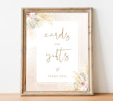 Pampas Grass Cards and Gifts Sign | Minimalist Wedding Sign Template