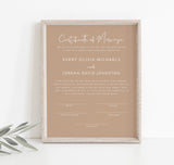 Certificate of Marriage Template | Minimalist Wedding Certificate