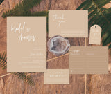 Minimalist Beige Bridal Shower Invite | Modern Bridal Shower Bundle