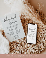 Minimalist Rehearsal Dinner Invitation Template | Minimal Wedding Rehearsal Invite