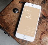 Modern Beige Save the Date Text Invite | Minimalist Save the Date Evite