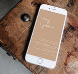 Minimalist Wedding Evite Template | Modern Beige Wedding Invite