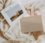 Photo Elopement Announcement | Modern Beige Photo Wedding Announcement