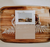 Photo Elopement Announcement | Modern Beige Photo Wedding Announcement