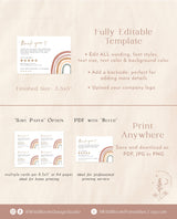 Rainbow Small Business Thank You Card | Boho Rainbow Watercolor