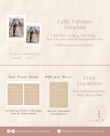 Photo Elopement Announcement | Modern Beige Photo Wedding Announcement