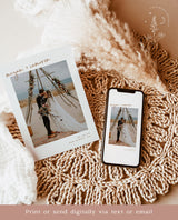 Photo Elopement Announcement | Modern Beige Photo Wedding Announcement