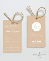 Boho Small Business Hang Tag | Boutique Clothing Tag Template