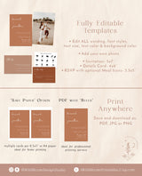 Terracotta Wedding Invitation Template | Minimalist Burnt Orange Wedding Invite