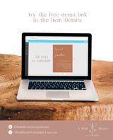 Terracotta Wedding Invitation Template | Minimalist Burnt Orange Wedding Invite