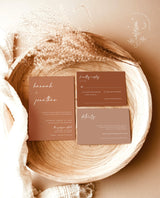 Terracotta Wedding Invitation Template | Minimalist Burnt Orange Wedding Invite