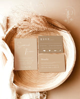 Beige Modern Wedding Invitation Suite Template | Minimalist Desert Wedding Invite