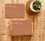Burnt Orange Minimalist RSVP Card | Modern Wedding Response Card