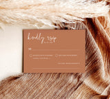Burnt Orange Minimalist RSVP Card | Modern Wedding Response Card