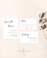 Minimalist Wedding Invitation Suite | Modern Minimalist Wedding Invite