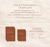 Burnt Orange Wedding Welcome Sign Template | Terracotta Wedding Welcome Poster