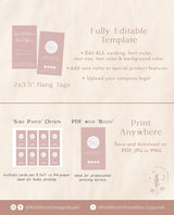 Boho Small Business Hang Tag | Mauve Boutique Clothing Tag Template