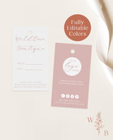 Boho Small Business Hang Tag | Mauve Boutique Clothing Tag Template