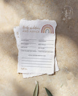 Rainbow Baby Shower Advice and Predictions Card | Gender Neutral Baby Shower Game