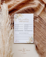 Pampas Grass Baby Shower Advice and Predictions Card | Girl Baby Shower Game
