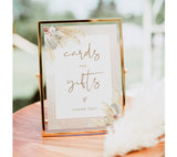 Pampas Grass Cards and Gifts Sign | Minimalist Wedding Sign Template