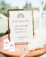 Baby Shower Mimosa Bar Sign | Rainbow Baby Shower Momosa Sign