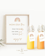 Baby Shower Mimosa Bar Sign | Rainbow Baby Shower Momosa Sign