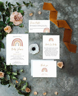 Rainbow Baby Shower Editable Invitation Template | Gender Neutral Baby Shower Bundle