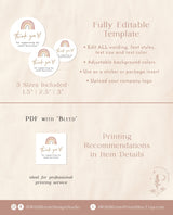 Small Business Thank You Sticker | Boho Business Package Sticker