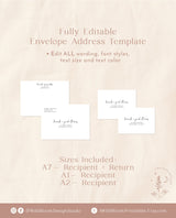 Minimalist Wedding Envelope Address Template | Modern Minimalist Envelopes