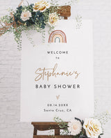 Rainbow Baby Shower Welcome Sign Template | Editable Welcome Sign