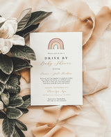 Rainbow Drive By Baby Shower Invitation | Gender Neutral Shower Invite