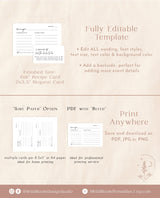 Minimalist Recipe Card Template | Bridal Shower Recipe Card Insert