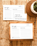 Minimalist Recipe Card Template | Bridal Shower Recipe Card Insert