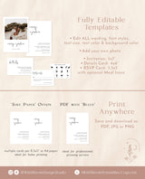 Minimalist Wedding Invitation Suite Template | Editable Minimalist Wedding Invite