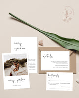 Minimalist Wedding Invitation Suite Template | Editable Minimalist Wedding Invite